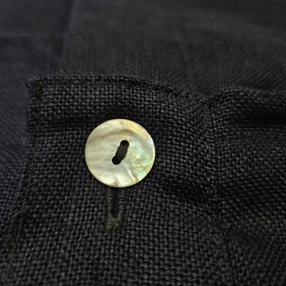 NWT Vintage Jennifer Moore Dark Blue Navy Pencil Skirt Linen Pearl Button 16W 30 - Picture 5 of 7